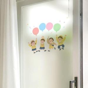 아트박스/꾸밈 gb878_m-무점착유리시트_행복한어린이들_유리문시