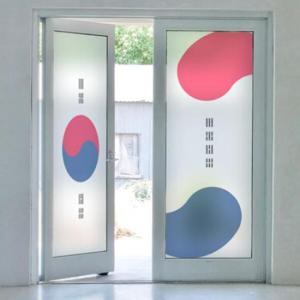 아트박스/꾸밈 gb893_m-무점착유리시트_우리나라태극기_유리문시
