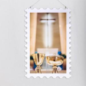 아트박스/꾸밈 ns697-행잉액자_황금빛성찬기(우표세로대형)