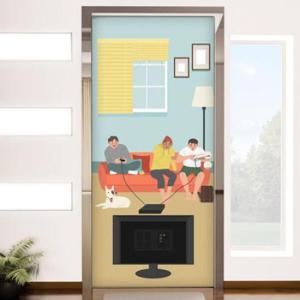 아트박스/꾸밈 ad212-친구들과게임하기_현관문시트지