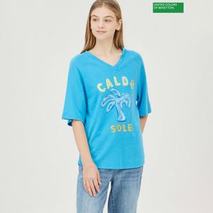 베네통 메리트 스팽글 티셔츠 BATS73431