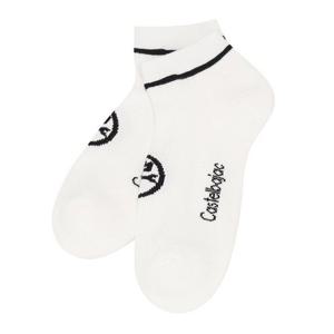 [까스텔바작]남성 로고 포인트 양말 BGEMGO202WH_CC