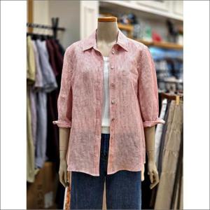 BCBG 세이브존02 스트라이프 셔츠형 블라우스 B5B3B474