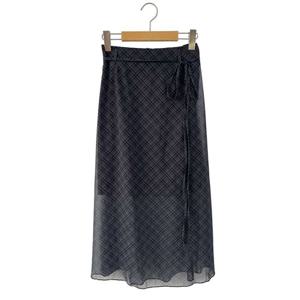 샵앤) 국산 여성 리본 뒷밴딩 체크 여름 미디 스커트 STJ-WSK-4583-블랙