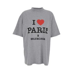 BALENCIAGA 미디엄 핏 티셔츠 I LOVE PARIS DRY JERSEY 764235TSVI41300