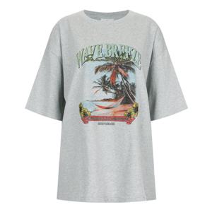 샵앤) 국산 여성 라운드 웨이브 나염 루즈핏 반팔티 MER-WSH-20717-그레이