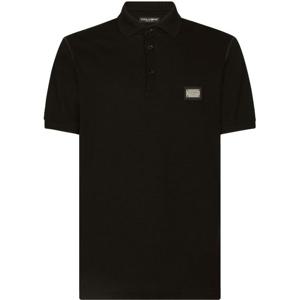 돌체앤가바나 블랙 실버 로고 폴로 셔츠 G8PL4T G7F2HN0000