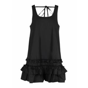 [GANNI] 라프리마 여성 숏 미니 원피스 인 블랙 코튼 포플린 W0905099 /8