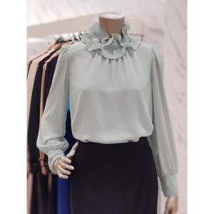 미니멈 세이브존01 하이 셔링넥 블라우스 MXCAWB7330