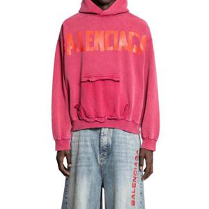 발렌시아가 테이프 포켓 후디 후드 티셔츠 744441TSVJ9 5003 RED