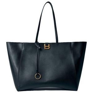 25 FW 발렌시아가 L Hourglass 라지 아워글라스 소프트 레더 토트백 블랙 819380 2ABE7