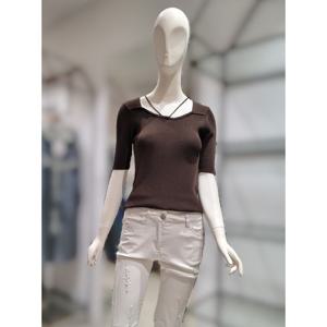 [씨]MARIOSI스퀘어넥 끈 포인트 슬림 니트SKUCG0927v