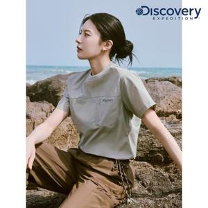 디스커버리 (DWRS9C053_KAN) 프레시벤트 우븐 여성 포켓 반팔티셔츠 DXNW