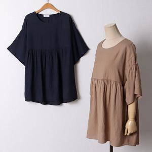 나야홍 / 빅사이즈 506 린넨가오리쿨블라우스 DOLF005