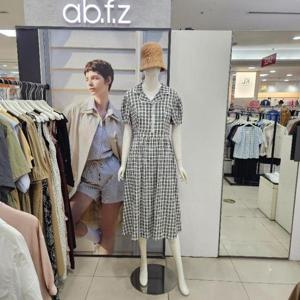 Ab.f.z DP01 레이스배색카라넥체크원피스 AFZ3HO07