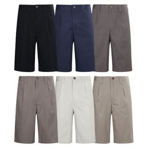 남자 여름 쿨 다용도 핀턱 면 반바지 HW-PTH-246-코코아