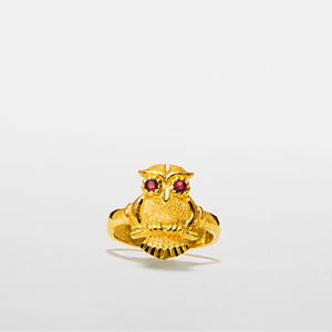 [베티블루] 995 999 24K 순금 나무 앉아있는 부엉이 여성 여자 11.25g 금 링 반지