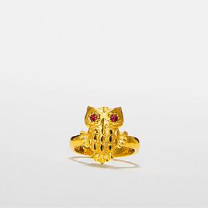 [베티블루] 995 999 24K 순금 허그 날개 부엉이 여성 여자 7.5g 금 링 반지