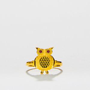 [베티블루] 995 999 24K 순금 뚱뚱한 부엉이 여성 여자 3.75g 금 링 반지