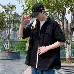 남성셔츠 남자셔츠 포켓 반팔셔츠 오버핏남방 야상 밀리터리