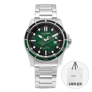 시티즌 남성 메탈 손목 시계 에코드라이브 AW1811-82X