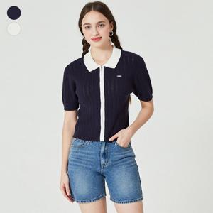 [게스(진)]여성 반팔 스카시 스웨터 집업 OO2S2673