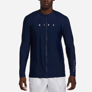 나이키스윔 NESSD679-440 남성 레터링 하이드로가드 풀집업 미드나잇 네이비 - 남성 래쉬가드