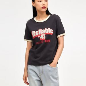 [지프]여성용 랍빠 배색 반팔티셔츠(JO2TSF215)_DG