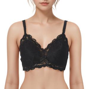 [바바라(언더웨어)]노와이어 삼각몰드 레이스 브라렛 ABR4804BK