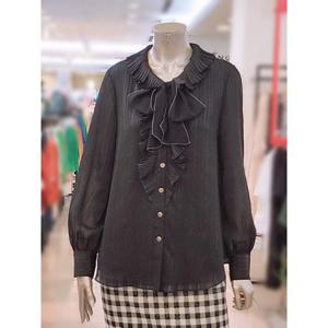 미니멈 세이브존03 카라넥 리본 플리츠 블라우스 AGMWCAWB8210A