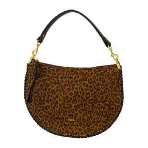 이자벨마랑 레오파드 프린트 스웨이드 크로스바디 백 BF0066FB