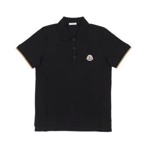 25SS 몽클레어 여성 로고 패치 코튼 피케 폴로 반팔 티셔츠 블랙 8A00001 84720 999