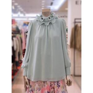 미니멈 세이브존03 미니멈 하이넥 셔링 블라우스 AGMXCAWB7330A