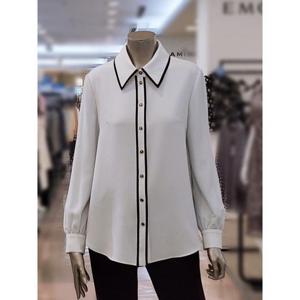 미니멈 세이브존03 미니멈 라인배색 카라 블라우스 AGMXCAWB7300A