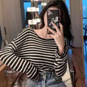 크로스 스트랩 여리핏 시스루 긴팔티 JSC-d0092