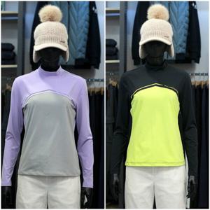 [팜스프링스]투톤배색 여성 반목 기모 티셔츠 sttl233203_DG