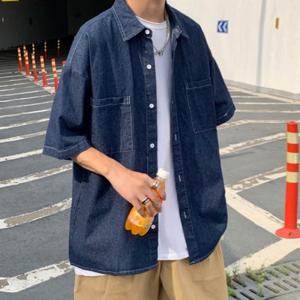 [모로엠]남성 얇은 스트릿 캐주얼 데님남방 DMS-TSH-Q4121456