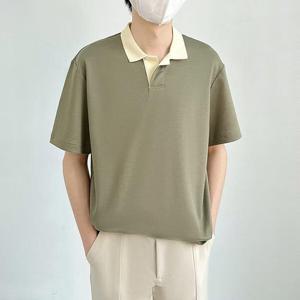 [모로엠]3컬러 남성 반팔 카라티셔츠 반팔카라티 DMC-KAH-QCC296