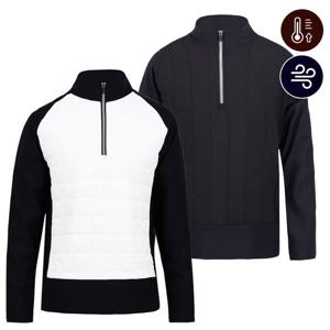 [노블진]남자 겨울티셔츠 기모 누빔 스판 패딩 반집업티