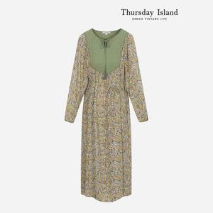 [Thursday Island] 퀼팅 페이즐리 패턴 원피스(T236MOP165W)