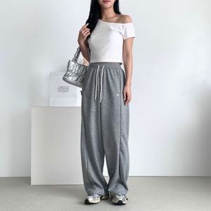 체라 도프 스냅 오버와이드 스트링바지 SD-250429 통바지