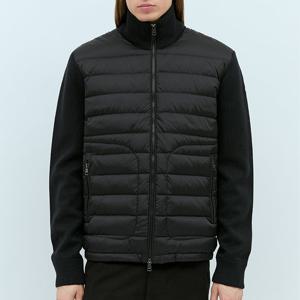 25 FW 몽클레어 롱슬리브 스탠드 칼라 슬리브 패치 집업 패딩 가디건 9B50700 A9341 999