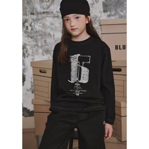 [블루테일]AZG7TS04BK 절개 블랙 긴팔 티셔츠