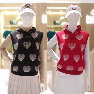 [파리게이츠]521E3SV201-여성 하트 패턴 후드 베스트-(25년가을)