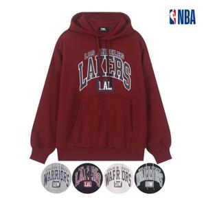 [엔비에이]남여공용 팀별 아치형 레터링 오버핏 후드티셔츠 (N253TH021P)