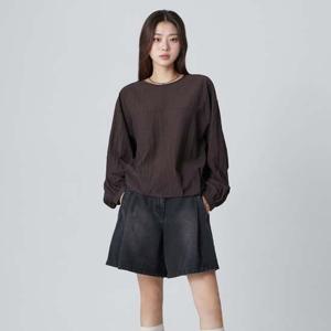 [랩]나일론 라운드 오버핏 블라우스(AR3WB840)