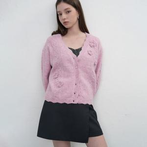 WOMAN 플라워 스캘럽 가디건 [PINK] / WBE3L04510