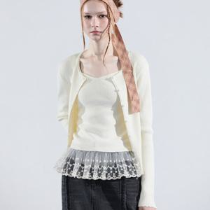 [에고이스트][BLUE LABEL] 레이스 포인트 나시 가디건 SET ER3OKG02