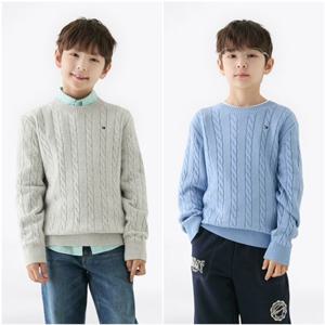 [타미힐피거칠드런TD] 코튼 케이블 스웨터 (T42F7WWO200BT1)