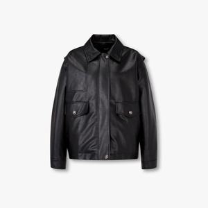 [지컷]드로스트링 헴 신세틱 레더 자켓 7255375101